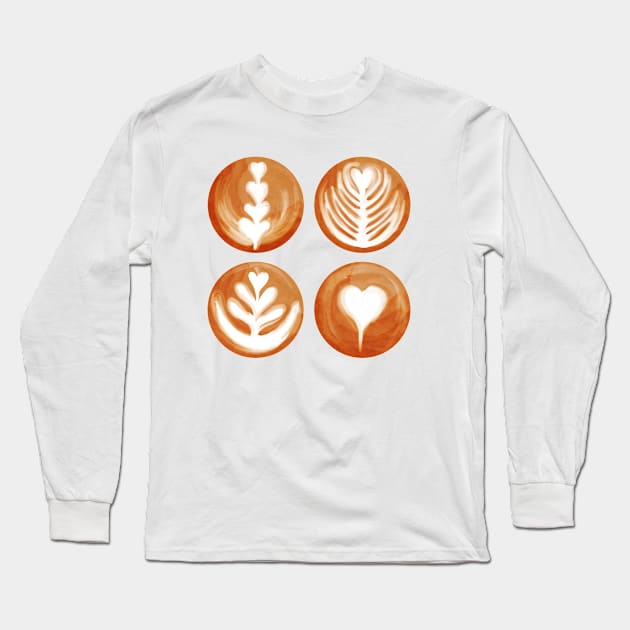 Latte Artistry Long Sleeve T-Shirt by Jackal Heart Designs